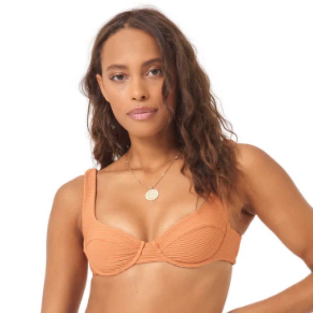 L*SPACE Swim Orange Nikita Top - Small